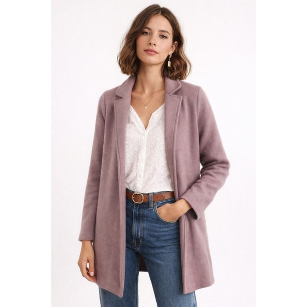 HAVE Open Front Knit‎ Coat Women Size M Mauve NWOT